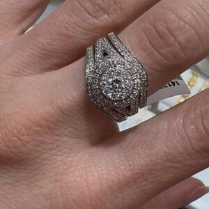 Gorgeous 1.5 Diamond double Halo Ring in 14k white gold